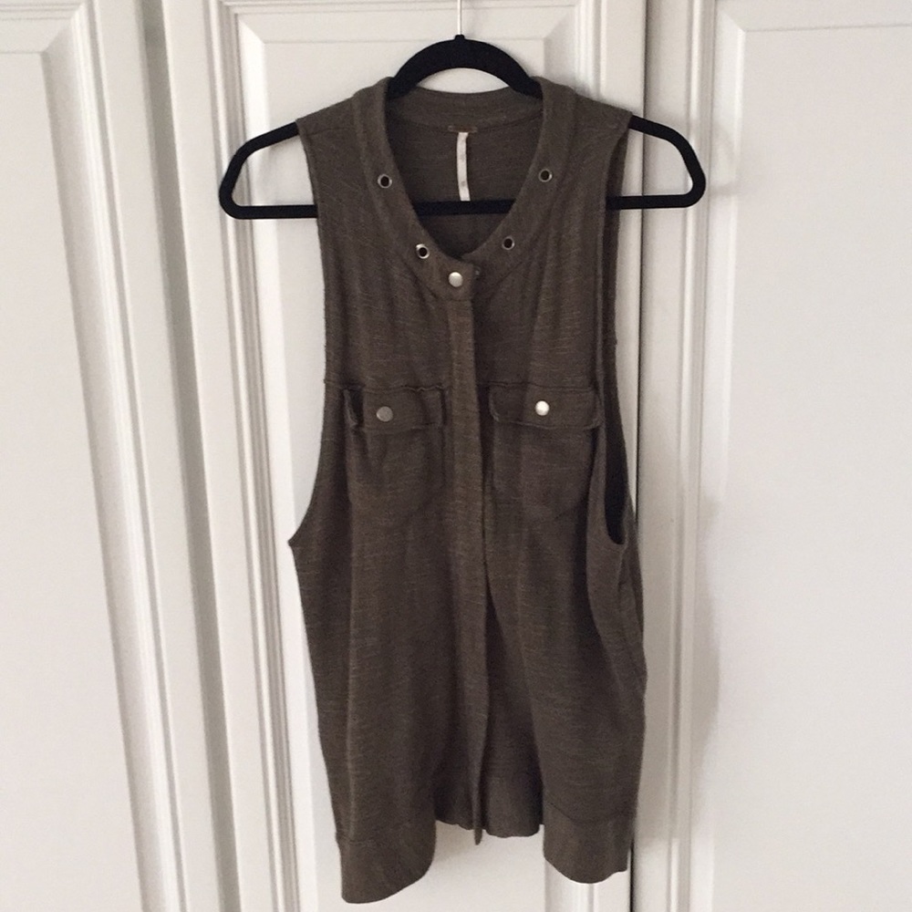 Free people green vest XS
